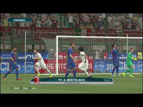 PES 2017 l Highlight AC Milan vs Barcelona