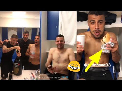 Inter Milan Players Crazy Dressing Room Celebrations After They Qualify For Champions League