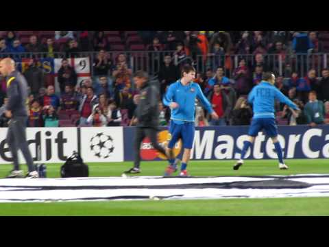 2012-CmpnsLgue-BarcaACMilan-2ndLeg-Barca-Lineup-Warmup.MOV