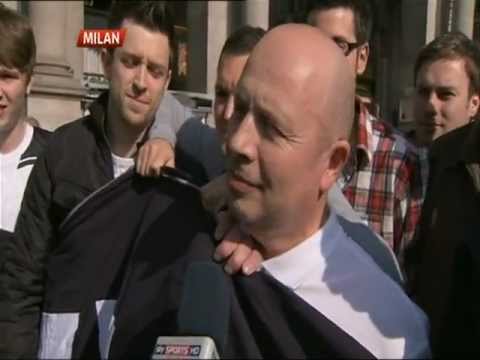 Spurs Fans Being Interviewed in Milan for Sky Sports News