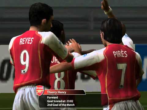 FIFA 2005 DEMO – Arsenal vs AC Milan 4 – 1 – Gameplay