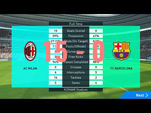 AC MILAN  VS  FC BARCELONA  PES 2018 Pro Evolution Soccer Android Gameplay #3