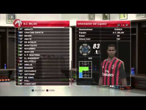 AC Milan Faces & Stats | PES 2014