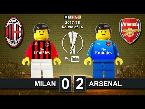 Milan vs Arsenal 0-2 • Europa League 2018 (08/03/2018) Goals Highlights Lego Football