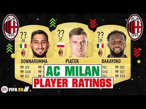 FIFA 20 | AC MILAN PLAYER RATINGS ??| FT. PIATEK, DONNARUMMA, BAKAYOKO… etc