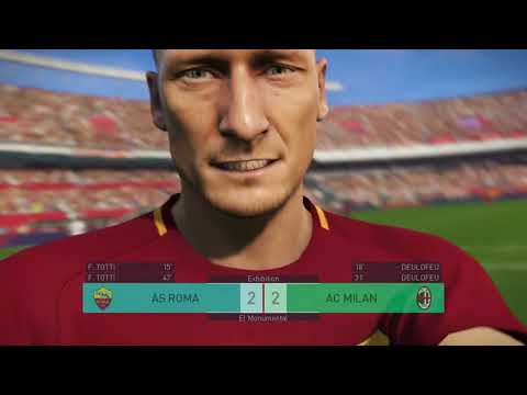 PES 2018 – AS Roma v AC Milan Gameplay (60fps)