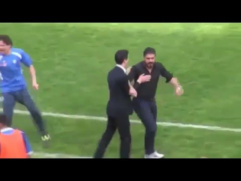 (Disgusting) Angry Rino Gennaro Gattuso Slaps his Assistant vs Spal 2016