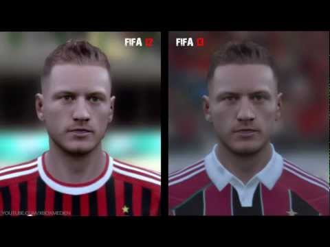 FIFA 12 vs FIFA 13: Player Faces (AC Milan Player Faces FIFA 13 and FIFA 12 Comparison)