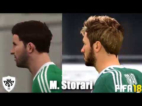 PES 2018 vs FIFA 18 amazing  AC Milan Player Faces Comparison