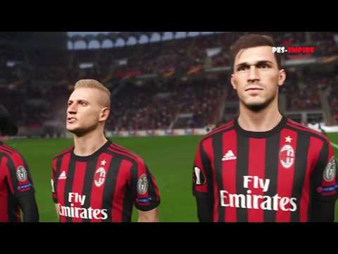 PES 2018 – AC Milan vs Arsenal full match gameplay live broadcast camera HD60fps