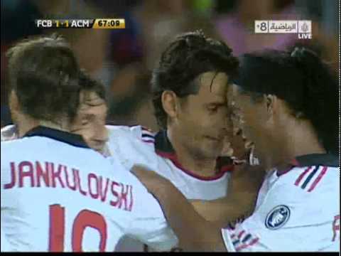 F.Inzaghi Ac Milan vs Barcelona  Gamper cup 2010