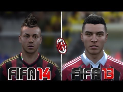 FIFA 14 vs FIFA 13 – Head to Head Faces | AC Milan | Face Comparison | HD 1080p