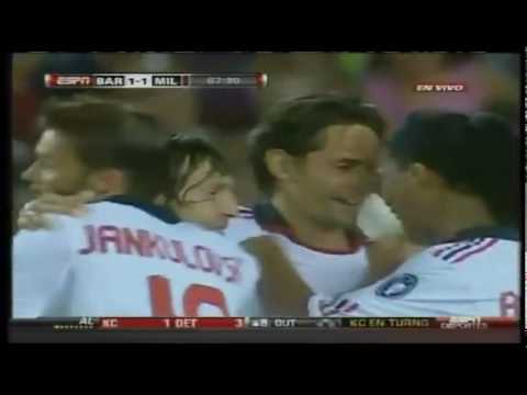 Barcelona vs AC Milan 1-1 – Inzaghi's Goal (25-08-10)